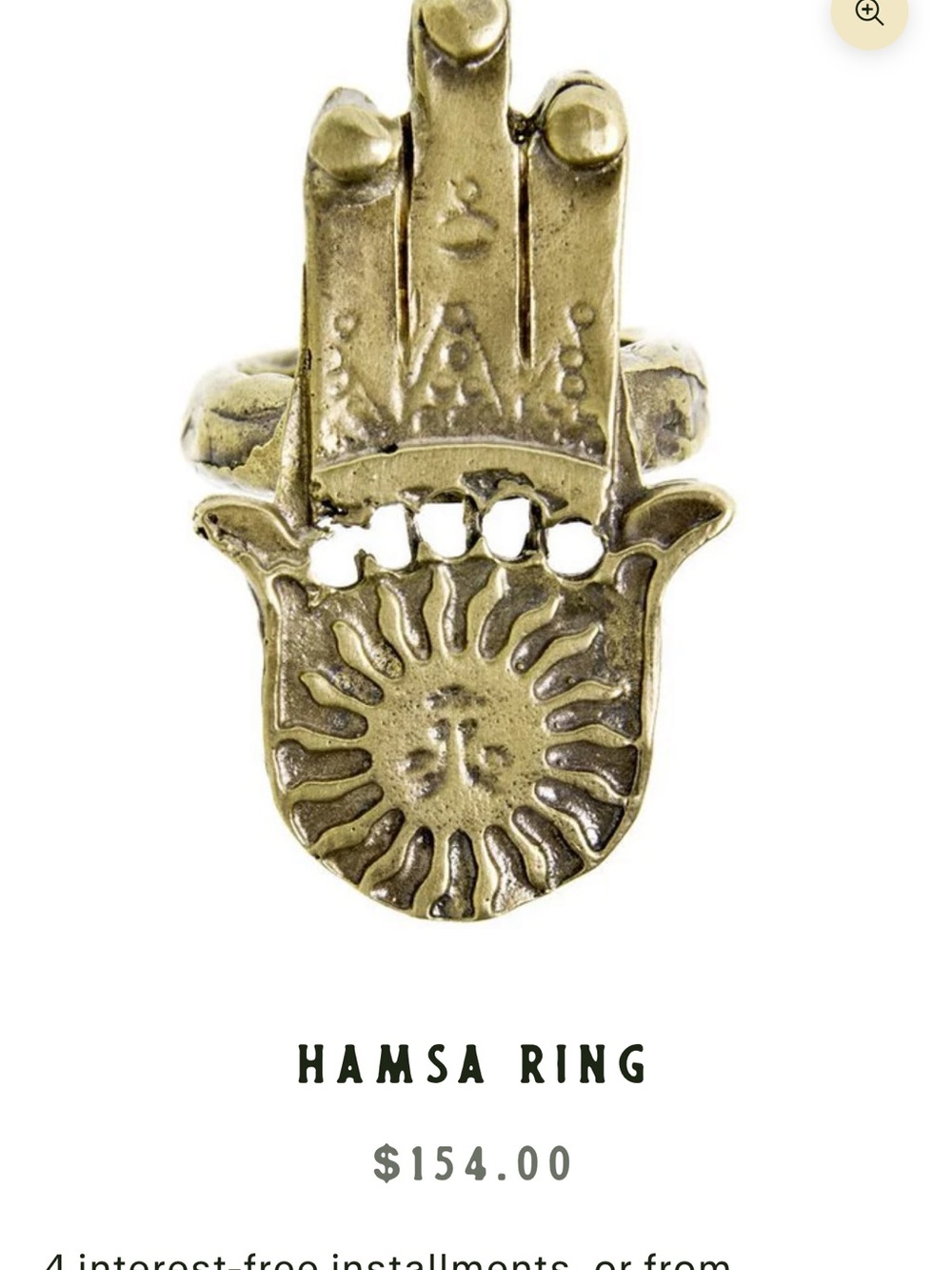 Alkemie Hamsa ring size 8